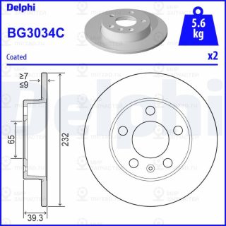 Тормозной диск DELPHI BG3034C
