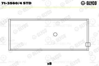 Шатунный подшипник GLYCO 7135604STD