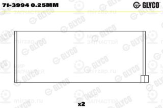 Шатунный подшипник GLYCO 713994025MM
