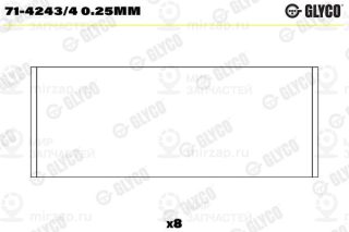 Шатунный подшипник GLYCO 7142434025MM