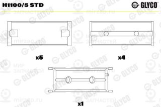 Подшипник коленвала GLYCO H11005STD