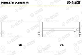 Подшипник коленвала GLYCO H8535050MM