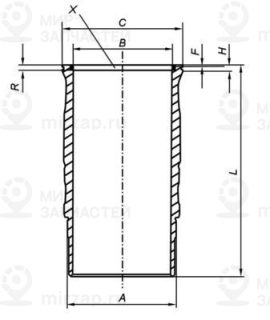 Гильза цилиндра MAHLE 061LW00120001