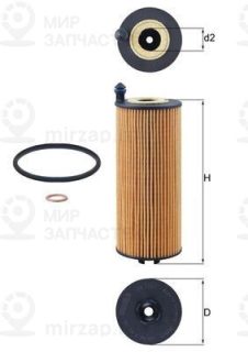 Фильтр масляный MAHLE OX1302D
