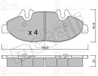 Комплект тормозных колодок (дисковый тормоз) METELLI 2205750