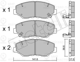 Комплект тормозных колодок (дисковый тормоз) METELLI 2206060