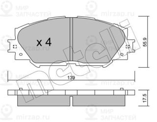 Комплект тормозных колодок (дисковый тормоз) METELLI 2207470