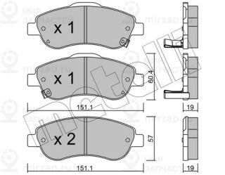 Комплект тормозных колодок (дисковый тормоз) METELLI 2207890