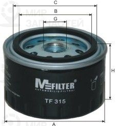 Фильтр масляный MFILTER TF315
