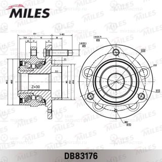Комплект подшипника ступицы колеса MILES DB83176