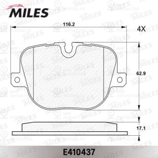 Комплект тормозных колодок (дисковый тормоз) MILES E410437