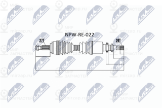 Приводной вал NTY NPWRE022