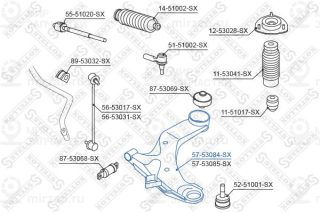 Рычаг независимой подвески колеса STELLOX 5753084SX