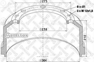 Тормозной барабан STELLOX 8500007SX