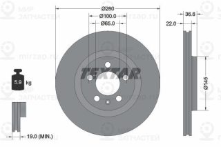 Тормозной диск TEXTAR 92082305