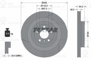 Тормозной диск TEXTAR 92307905