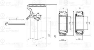 Комплект подшипника ступицы колеса TRIALLI CS2180