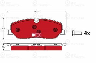 Комплект тормозных колодок (дисковый тормоз) TRW GDB1631DTE