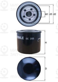 Фильтр масляный MAHLE OC205