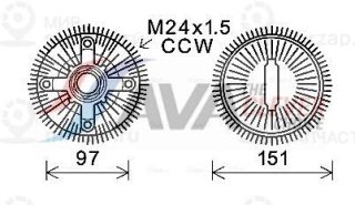 Сцепление, вентилятор радиатора AVA BWC392