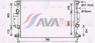 Радиатор охлаждения двигателя AVA FD2642