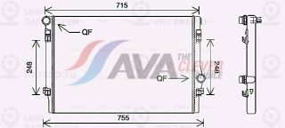 Радиатор охлаждения двигателя AVA VNA2336