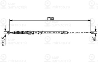 Трос стояночного тормоза BOSCH 1987482458