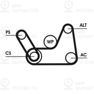 Комплект поликлинового ремня Continental 6PK1019ELASTT1