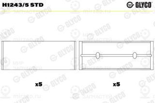 Подшипник коленвала GLYCO H12435STD