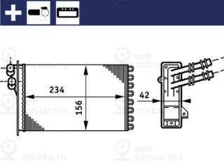 Теплообменник отопителя салона MAHLE AH72000S