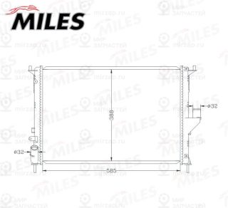 Радиатор охлаждения двигателя MILES ACRB003