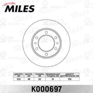 Тормозной диск MILES K000697