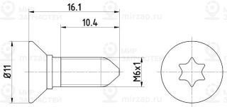 Болт, диск тормозного механизма TEXTAR TPM0008