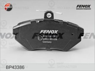 Комплект тормозных колодок (дисковый тормоз) FENOX BP43386