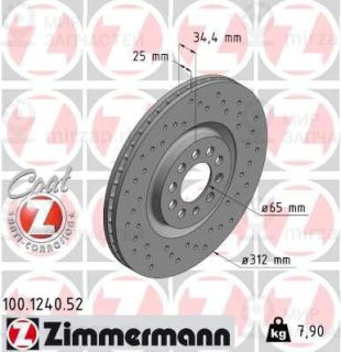 Тормозной диск ZIMMERMANN 100124052