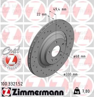 Тормозной диск ZIMMERMANN 100332152