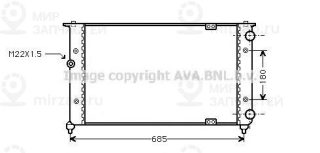 Радиатор VW Polo 1,6 [M/A/-AC] 5/96-9/01 ,Seat Ibiza II/Cordoba 1,6/1,8/2,0/1,9D AVA ST2021