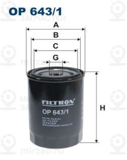 Запчасть FILTRON OP6431