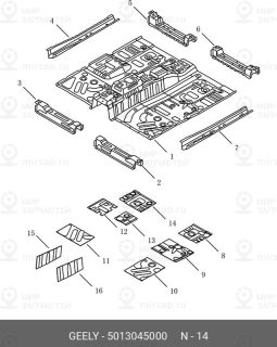 Запчасть GEELY 5013045000