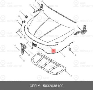 Запчасть GEELY 5032038100