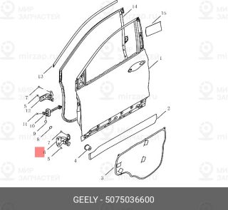 Запчасть GEELY 5075036600