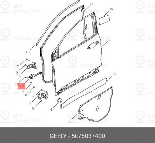 Запчасть GEELY 5075037400