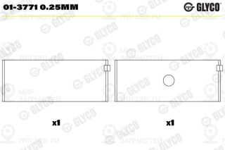 Шатунный подшипник GLYCO 013771025MM