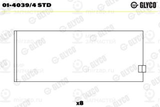 Шатунный подшипник GLYCO 0140394STD