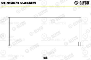 Шатунный подшипник GLYCO 0141384025MM