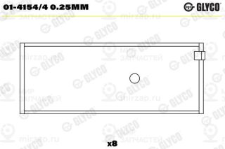Шатунный подшипник GLYCO 0141544025MM