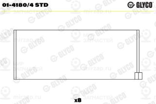 Шатунный подшипник GLYCO 0141804STD