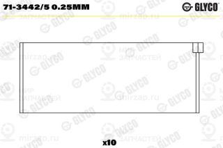 Шатунный подшипник GLYCO 7134425025MM