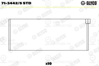 Шатунный подшипник GLYCO 7134425STD
