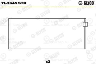 Шатунный подшипник GLYCO 713645STD